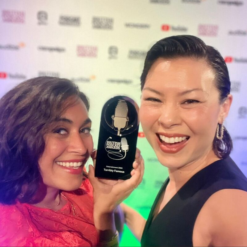 Emily Lloyd Saini & Anna Leong Brophy win Silver at the British Podcast Awards 2024 in the Entertainment category for the Loftus Media / Wondery produced podcast 